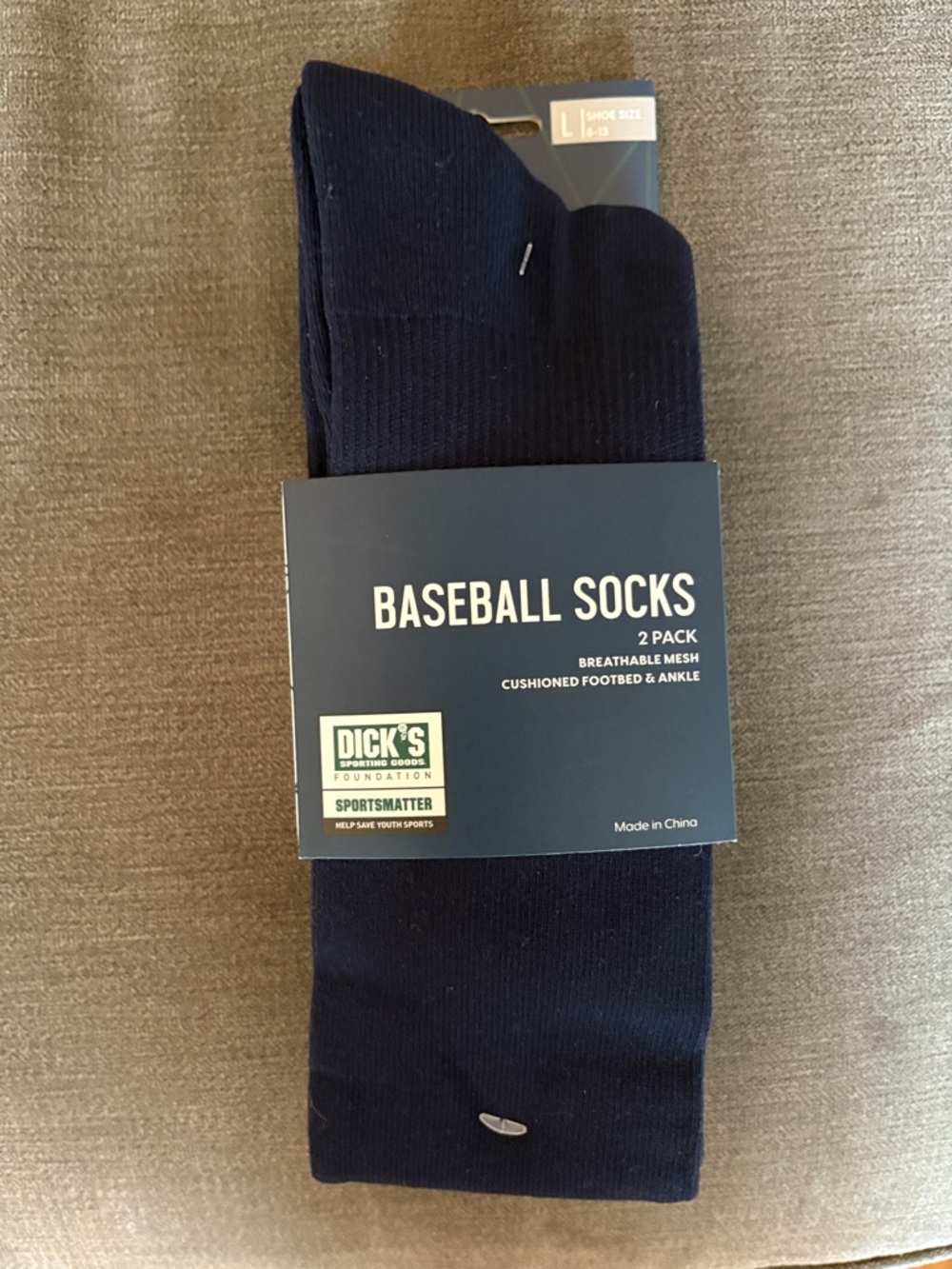 Navy Baseball Socks - 2 Pack